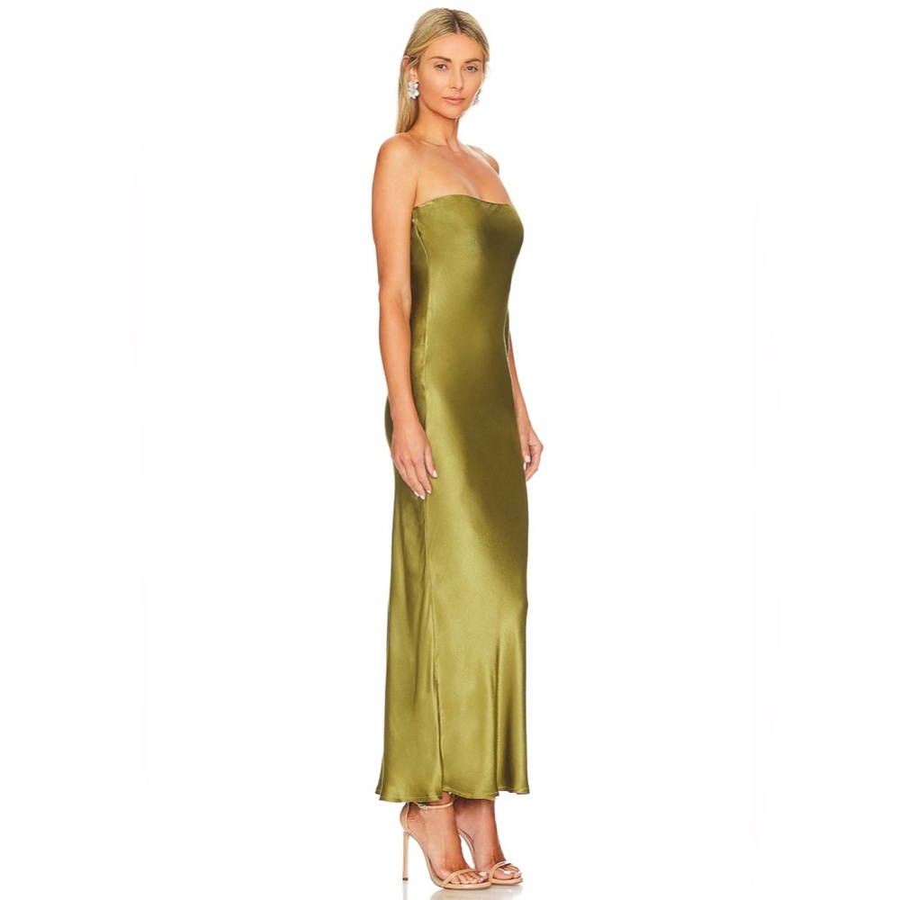 SNDYS SILKY STRAPLESS ANGEL TUBE MAXI DRESS PRINCESS POLLY CULT GAIA LULUS ASOS - Picture 4 of 7
